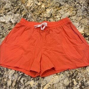 Casual Orange Shorts with Drawstring